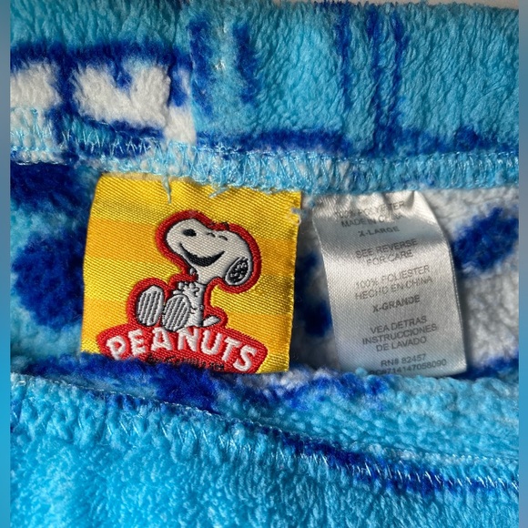 Women’s Peanuts Snoopy Soft Teal Blue Pajama Pants Joggers Winter Fun XLarge - Picture 8 of 9